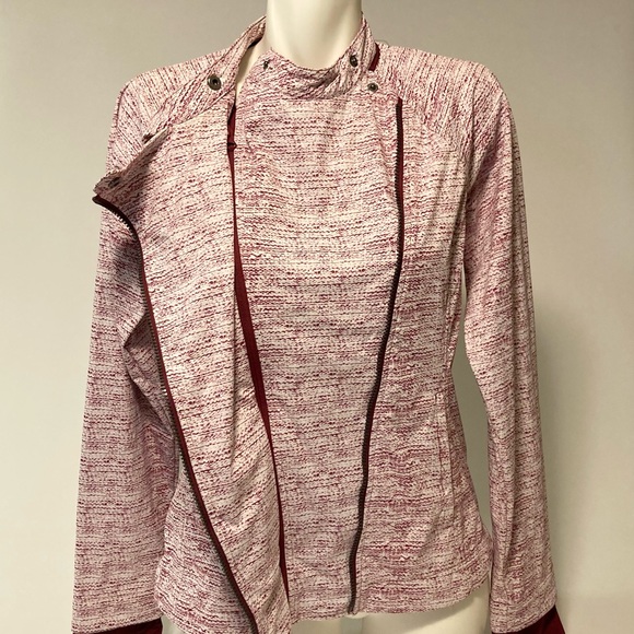 Mondetta Burgundy White Polyester Windbreaker Jacket size M - Picture 5 of 13